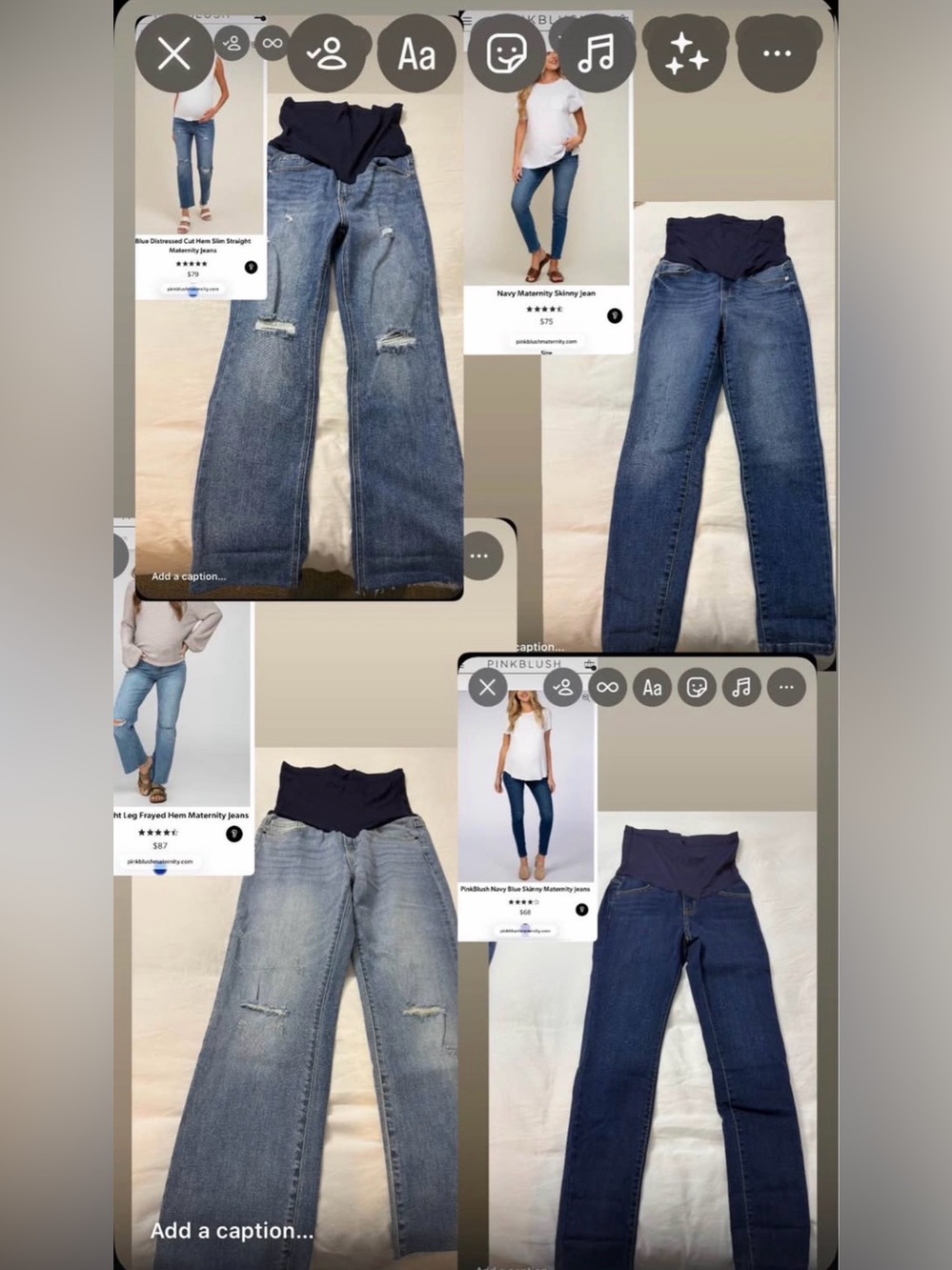 Pink Blush Maternity Jeans Size 27 - 4 Pairs